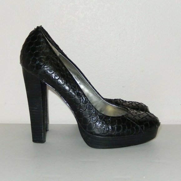 Calvin Klein Heels Pumps 6 Sarika Black Koi Platform High Heel Shoes - Picture 4 of 10